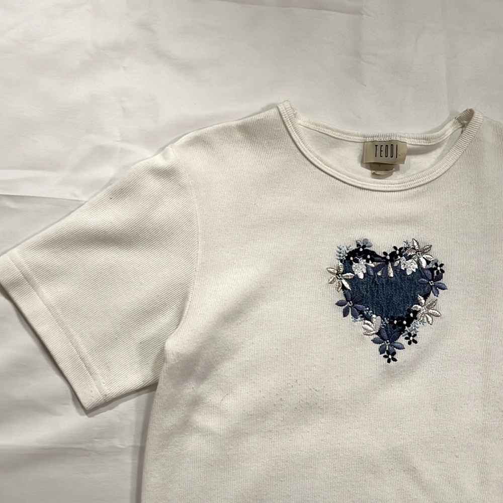 Vintage embroidered ribbed T-Shirt